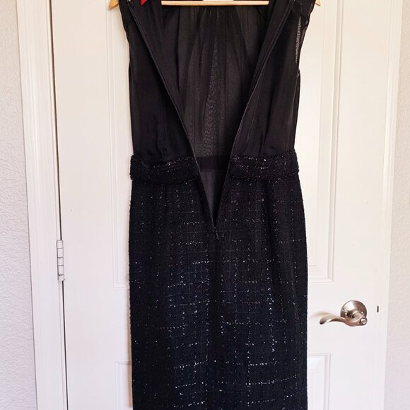 CH by Carolina Herrera Black and Silver Tweed Dres - Picture 10 of 12